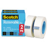 Removable Tape, 1" Core, 0.75" X 36 Yds, Transparent, 2/Pack