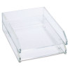 Clear Acrylic Letter Tray, 2 Sections, Letter Size Files, 10.5" X 13.75" X 2.5", Clear, 2/Pack