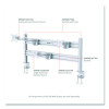 Slat Rail With Posts For Slat Wall System For 32" Tvs, 8.1w x 5.7d x 5.51h, Silver, Supports 33 Lb