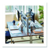 Slat Rail With Posts For Slat Wall System For 32" Tvs, 8.1w x 5.7d x 5.51h, Silver, Supports 33 Lb