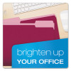 Colored File Folders, 1/3-Cut Tabs: Assorted, Letter Size, Burgundy/Light Burgundy, 100/Box