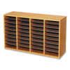 Wood/Laminate Literature Sorter, 36 Compartments, 39.25 x 11.75 x 24, Medium Oak