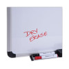 Deluxe Porcelain Magnetic Dry Erase Board, 72" x 48", White Surface, Silver/Black Aluminum Frame