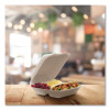 Compostable Molded Fiber Hinged Trays, Proplanet Seal, 3 Compartments, 8.65 x 7.94 x 2.98, Natural, 200/Carton