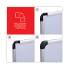 Deluxe Porcelain Magnetic Dry Erase Board, 48" x 36", White Surface, Silver/Black Aluminum Frame