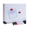 Deluxe Porcelain Magnetic Dry Erase Board, 48" x 36", White Surface, Silver/Black Aluminum Frame