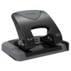 20-Sheet Smarttouch Two-Hole Punch, 9/32" Holes, Black/Gray