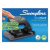 20-Sheet Smarttouch Two-Hole Punch, 9/32" Holes, Black/Gray