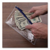 Zippered Wallets/Cases, Polyethene, Toothed Zipper Closure, 11" x 6", Clear/Blue, 2/Pack