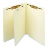 Heavy-Duty End Tab Classification Folders, Straight Tab, Expands 2", 1 Divider, 4 Fasteners, Letter Size, Manila, 125/Box