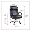 Alera Maxxis Series Big/Tall Bonded Leather Chair, Supports 500 Lb, 19.7" To 25" Seat Height, Black Seat/Back, Chrome Base