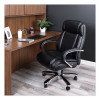 Alera Maxxis Series Big/Tall Bonded Leather Chair, Supports 500 Lb, 19.7" To 25" Seat Height, Black Seat/Back, Chrome Base