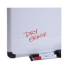Deluxe Porcelain Magnetic Dry Erase Board, 36" x 24", White Surface, Silver/Black Aluminum Frame