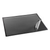 Desk Pad With Transparent Frost Lift-Top Overlay, Antimicrobial Product Protection, 24" x 19", Black