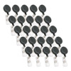 Id Slide-Style Belt Clip Card Reels, 30" Extension, Black, 25/Pack