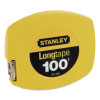 Long Tape Measure, 1/8" Graduations, 100 Ft, Yellow