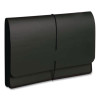Extra-Wide Expanding Wallets With Elastic Cord, 5.25" Expansion, 1 Section, Elastic Cord Closure, Letter Size, Black, 10/Box