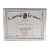 Plastic Document Frame, For 8.5 x 11, Easel Back, Metallic Silver