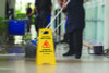 Bilingual Caution Wet Floor Sign, 11.8 x 0.7 x 24.6, Yellow, 3/Carton