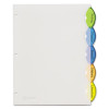 Insertable Style Edge Tab Plastic Dividers, 5-Tab, 11 X 8.5, Translucent, 1 Set