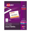 Name Badge Insert Refills, Horizontal/Vertical, 3 X 4, White, 300/Box