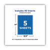 Binder Spine Inserts, 1" Spine Width, 8 Inserts/Sheet, 5 Sheets/Pack