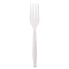 Elegant Dinnerware Heavyweight Cutlery, Fork, Plastic, White, 500/Box