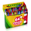 Classic Color Crayons, Classic Flip-Top Box With Built-In Sharpener, Regular Size, 0.31" x 3.63", 64 Assorted Colors, 64/Pack