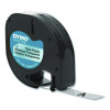 Letratag Plastic Label Tape Cassette, 0.5" x 13 Ft, Black On Clear, 6/Pack