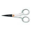 Softgrip Nonstick Scissors, 5" Long, Straight White/Gray Handle
