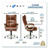 Jenkins Executive Big And Tall Chair, Supports Up To 400 Lb, 20" To 23" Seat Height, Brown Seat/Back, Silver/Black Base