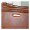 Jenkins Executive Big And Tall Chair, Supports Up To 400 Lb, 20" To 23" Seat Height, Brown Seat/Back, Silver/Black Base