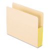 Manila Drop Front Shelf File Pockets With Rip-Proof-Tape Gusset Top, 5.25" Expansion, Letter Size, Manila, 10/Box