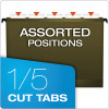 Extra-Capacity Surehook Hanging Folders, 2" Capacity, Letter Size, 1/5-Cut Tabs, Standard Green, 20/Box