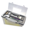 Portable Letter/Legal Filebox With Organizer Lid, Letter/Legal Files, 14.5" X 10.5" X 12", Clear/Silver