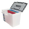 Portable Letter/Legal Filebox With Organizer Lid, Letter/Legal Files, 14.5" X 10.5" X 12", Clear/Silver