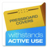 Reinforced Pressboard Classification Folders, 2/5-Cut Tab, Expands 1.75", 1 Divider, 4 Fasteners, Letter Size, Yellow, 10/Box