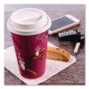 Traveler Hot Cup Lids, Fits 12 Oz To 16 Oz Hot Cups, Plastic, White, 100/Pack
