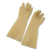 Pro L6500 Series Flock-Lined Latex Gloves, 12" Long, Medium, Yellow, 12 Pairs
