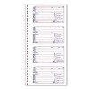 Wirebound Telephone Message Book, Two-Part Carbonless, 4.75 x 2.5, 4 Forms/Sheet, 400 Forms Total, 2/Pack