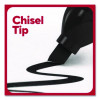 Permanent Marker, Tank-Style, Medium Chisel Tip, Black, Dozen