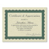 Metallic Border Certificates, 11 X 8.5, Ivory/Green With Green Border, 100/Pack
