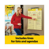 Vertical-Orientation Self-Stick Easel Pads, Presentation Format (1.5" Rule), (30) Yellow 25 x 30 Sheets, 4/Carton
