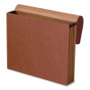 Standard Expanding Wallet With Fiber Gussets, 3.5" Expansion, 1 Section, Elastic Cord Closure, Letter Size, Red Fiber