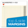 Computation Book, Quadrille Rule (4 Sq/In), Red Cover, (76) 11.75 x 9.38 Sheets