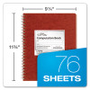 Computation Book, Quadrille Rule (4 Sq/In), Red Cover, (76) 11.75 x 9.38 Sheets