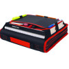 Zipper Binder, 3 Rings, 2" Capacity, 11 X 8.5, Black/Red Accents