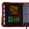 Zipper Binder, 3 Rings, 2" Capacity, 11 X 8.5, Black/Red Accents