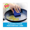 Non-Scratch Multi-Purpose Scrub Sponge, 4.4 X 2.6, 0.8" Thick, Blue, 6/Pack