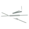 Self-Adhesive Two-Prong Paper Fastener Bases, 2" Capacity, 2.75" Center To Center, Matte Steel, 100/Box